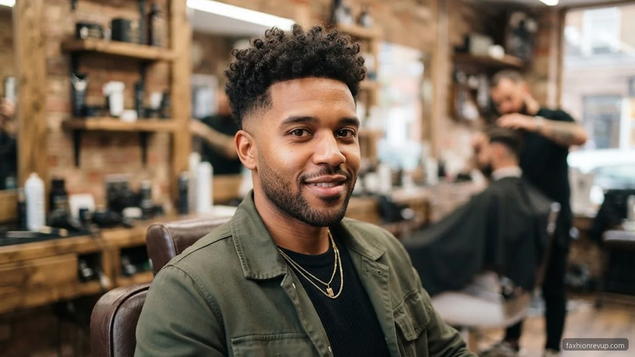 Mid Fade Curly Top - Short Curly Hairstyles for Men hair visualizer