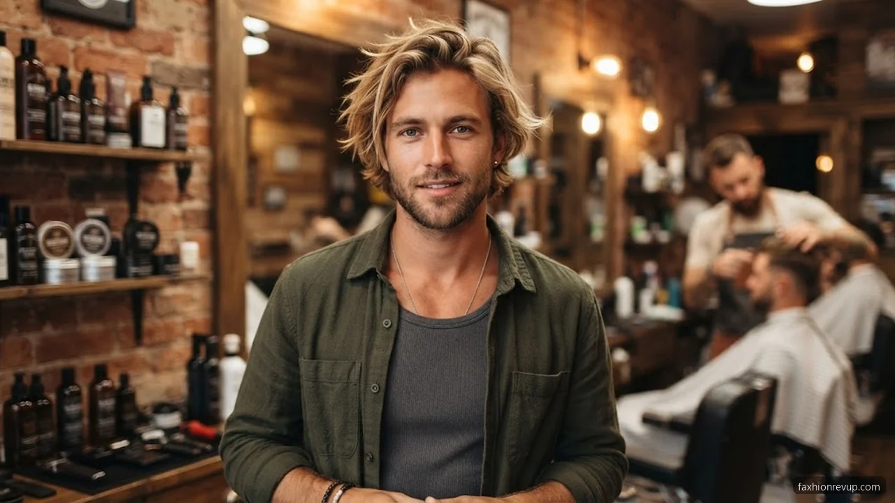 Sun-Bleached Blonde Layers - Surfer Haircut Styles for Men hair visualizer