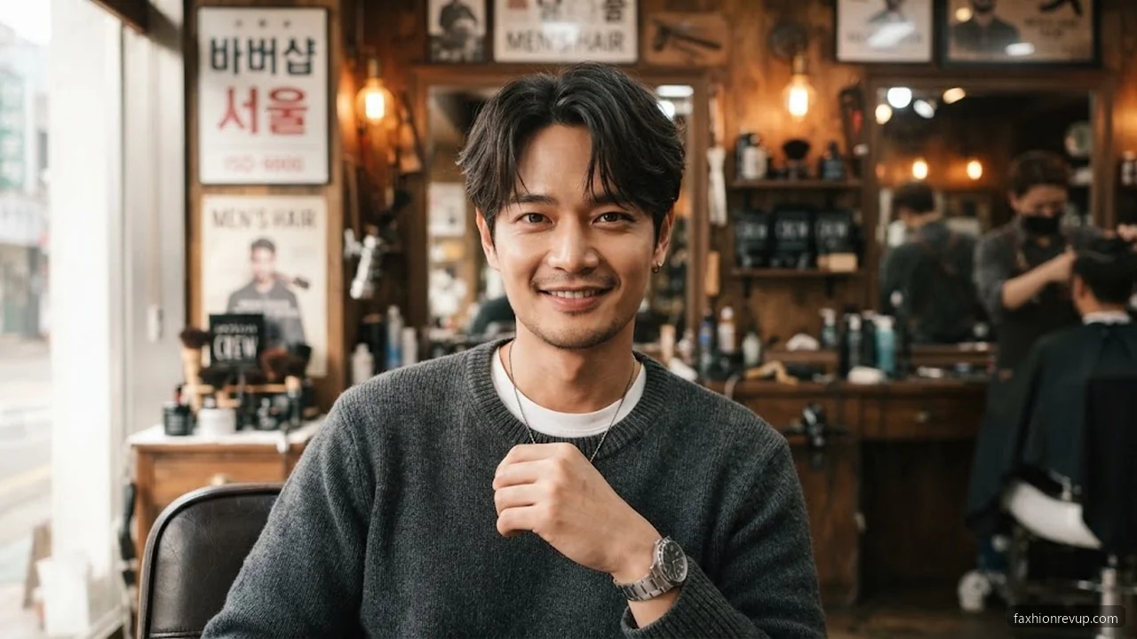Middle Part - Korean Hairstyles for Men hair visualizer