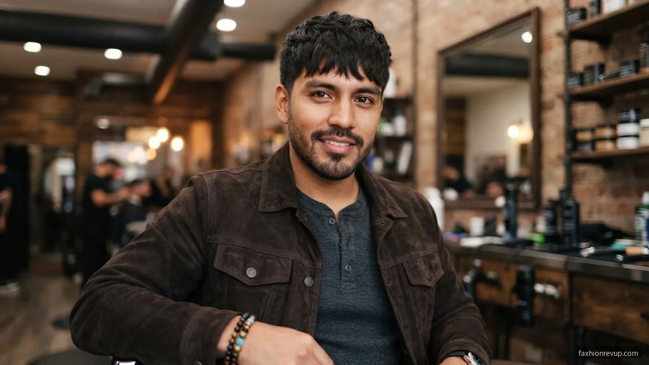 Layered Fringe - Best Hairstyles for Men with Large Foreheads hair visualizer