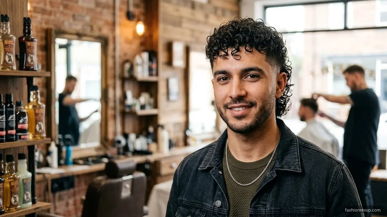 Curly Mullet Fade - Short Curly Hairstyles for Men hair visualizer