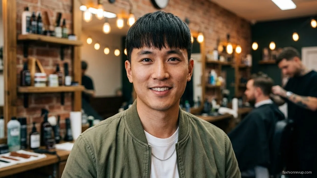 Straight Hair Fringe - Best Hairstyles for Men with Large Foreheads hair visualizer