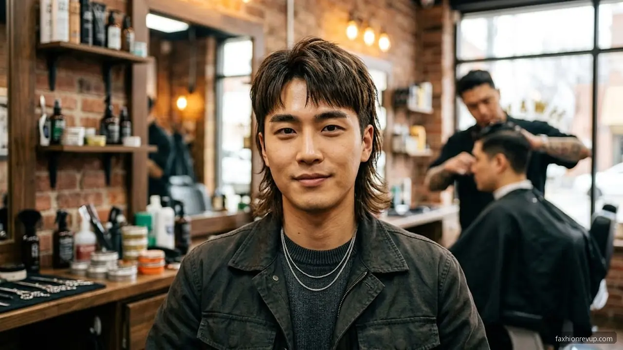Korean Mullet - Korean Hairstyles for Men hair visualizer