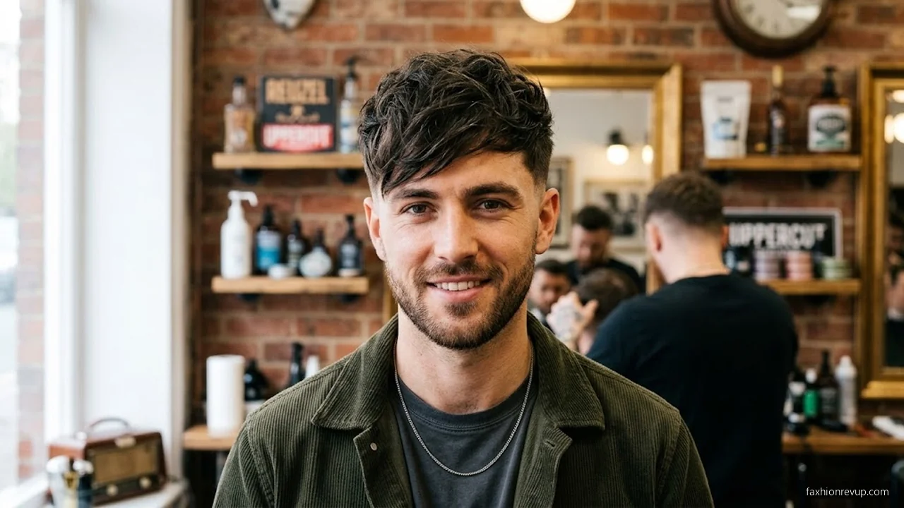 Messy Angled Fringe with Taper - Messy Hairstyles for Men hair visualizer