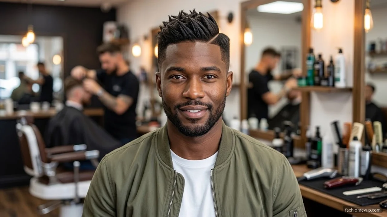Faux Hawk Fade - Fade Haircuts For Black Men hair visualizer