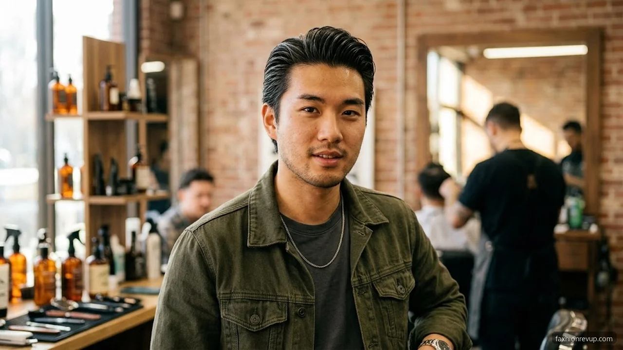 Slicked Back - Korean Hairstyles for Men hair visualizer