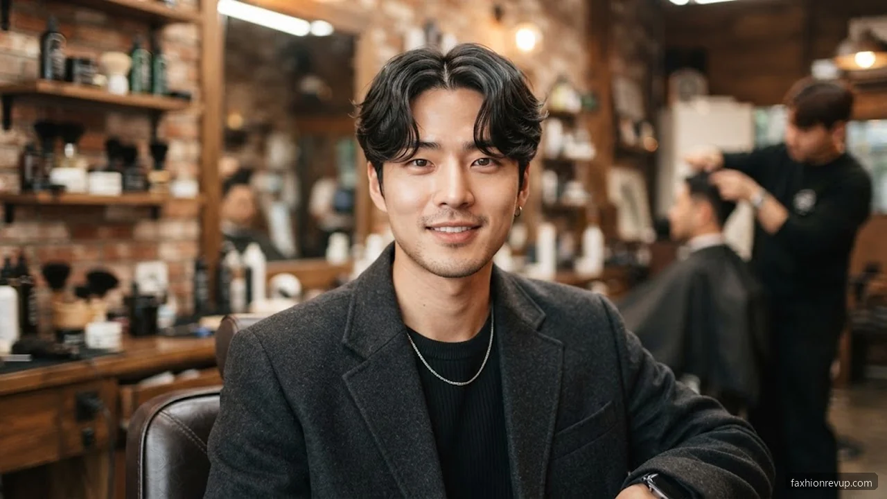 Leaf Perm - Korean Hairstyles for Men hair visualizer