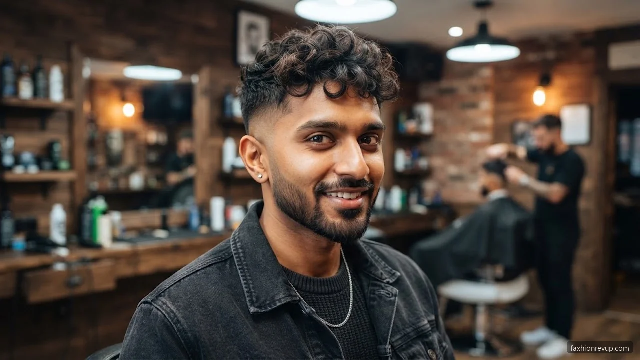 Tousled Taper Fade - Short Curly Hairstyles for Men hair visualizer