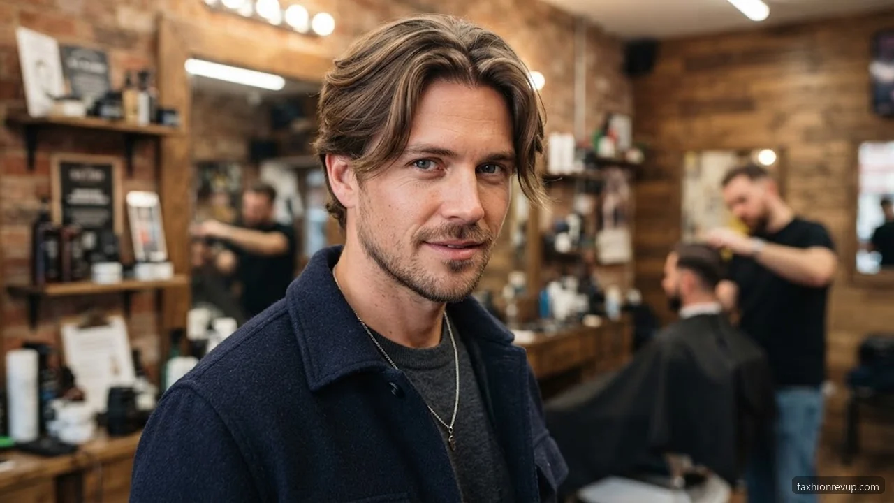Textured Curtain Middle Part - Middle Part Hairstyles for Men hair visualizer